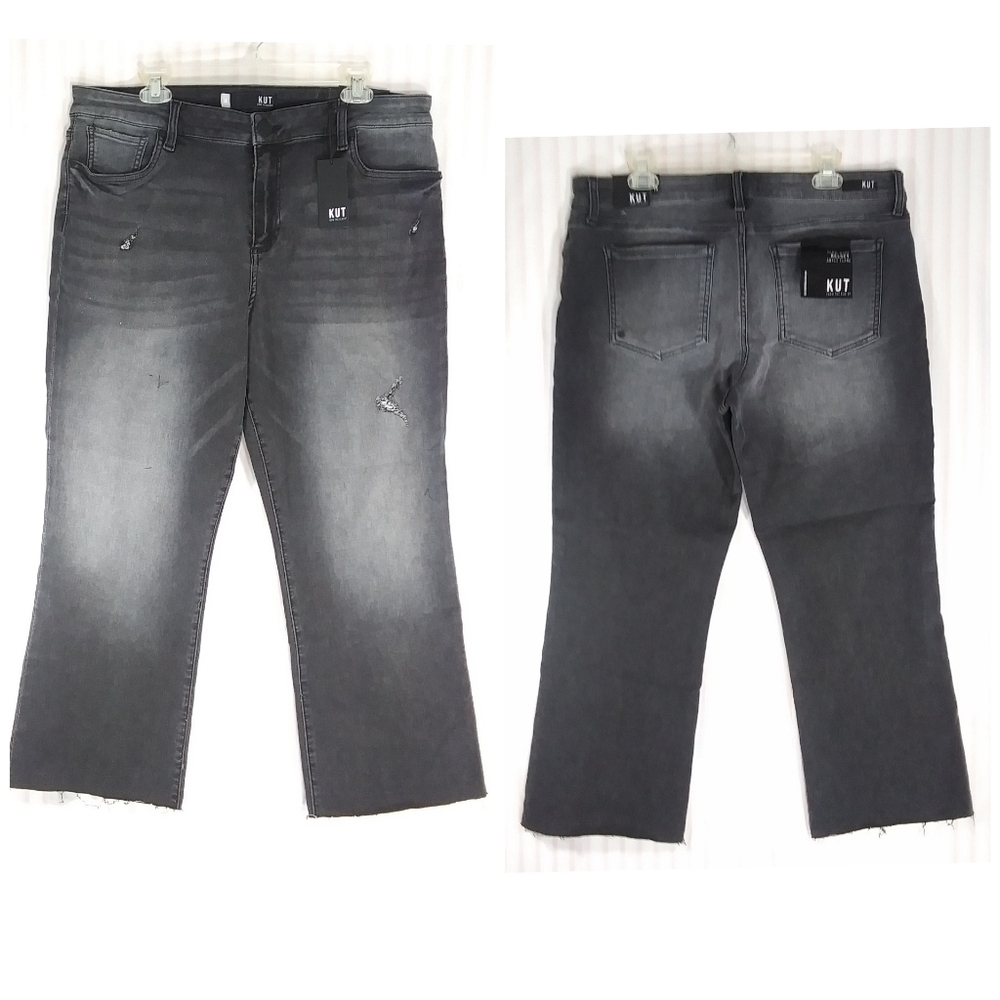 💠KUT FROM THE KLOTH High Rise Ankle Flare Raw Hem